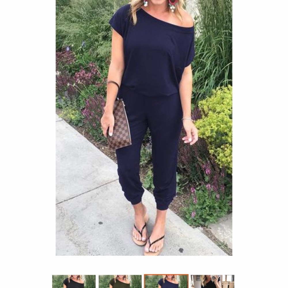 Casual, loose fitting one-piece jumpsuit